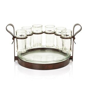 Porte-verre en bois de style rack avec accents dorés Organisateur élégant et durable, parfait pour servir l'affichage ou l'usage domestique de l'Inde - Product Image 3