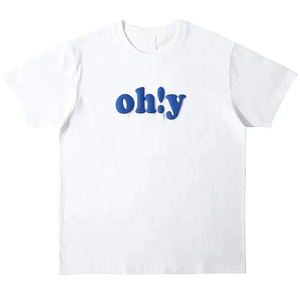 T-shirt imprimé en relief respirant de haute qualité, couleur unie personnalisée, streetwear, fitness, poids lourd, coupe régulière, impression en relief - Product Image 5