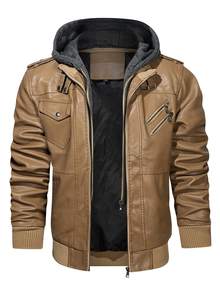 Chaqueta de Cuero para Hombre con Capucha, Diseño Personalizado, Cómoda, Duradera, Cálida, Ligera, Estilo Casual, Ropa Urbana, Venta al Por Mayor - Product Image 3