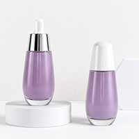 Flacon compte-gouttes en verre blanc nacré en forme d'ampoule Mingsheng de 30 ml et 50 ml pour huile essentielle