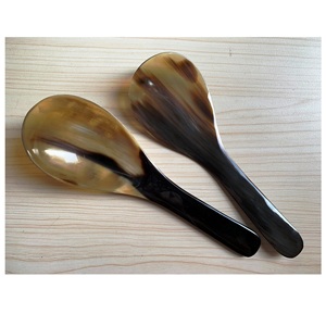 Juego de Cubiertos de cuerno de búfalo marrón y negro de 2 piezas Herramientas DE SERVICIO DE CUERNO DE LUZ DE LUJO únicas para ensalada Más vendidos en India 92 - Product Image 6