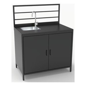 Cocina Exterior Amicasa KONNECT Antracita Móvil KIT GL8453 Base de 100cm con 2 Puertas Abatibles Izquierda Fregadero 100cm Base de 100cm con 2 Puertas Abatibles Izquierda - Product Image 1