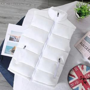 Men's Slim Fit Stand Collar Sleeveless Puffer Jacket Printed <b>Waistcoat</b> for Spring Autumn Casual Wear Warm Coat - Product Image 3