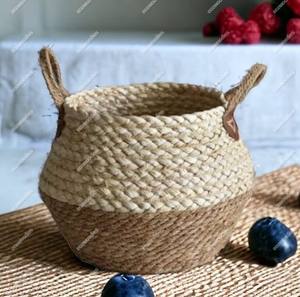 Wholesale Straw Flower Pot Woven <b>Baskets</b> Tassel Flower Pots & Planters Seagrass Bohemian <b>Basket</b> Belly Plant Home Organizer - Product Image 4
