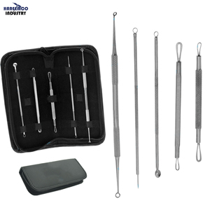 Extractor Profesional de Puntos Negros, Espinillas, Acné y Imperfecciones de Acero Inoxidable, Juego de Herramientas 2 en 1 Ecológicas - Product Image 1
