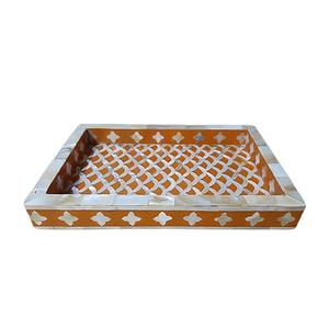 Bandejas para servir hechas por madre perla y MDF Bandejas para servir comerciales hechas a mano Bandeja de alta calidad Uso Utensilios de cocina POR HF CRAFTS - Product Image 5