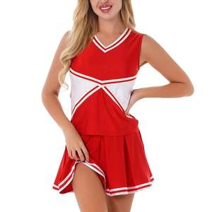 Ensemble complet d'uniformes de cheerleading personnalisés verts pour adultes, impression par transfert thermique, vêtements d'entraînement, accessoires, vente en gros - Product Image 6