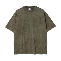 Streetwear en coton avec impression personnalisée, vêtements pour hommes, vêtements grande taille, T-shirt surdimensionné vintage délavé à l'acide, à épaules tombantes, High Street