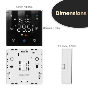Termostato WIFI nero alimentato a batteria per caldaie a Gas, APP TUYA Smart Life, montaggio quadrato, esterno o a filo - Product Image 2