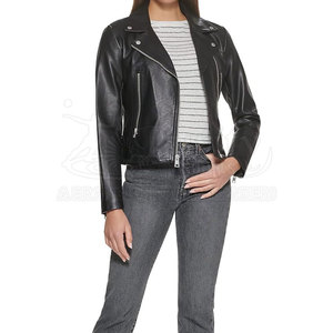 Chaqueta de cuero con cuello levantado a la moda para mujer de talla grande al por mayor Tops transpirables de punto ligeros de temporada de invierno - Product Image 4