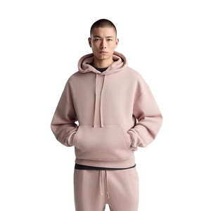 Alta calidad diseño personalizado 100% algodón en blanco liso gota hombro Sudadera con capucha hombres recortada Sudadera con capucha sudaderas - Product Image 2