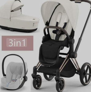 Xe đẩy <span class=keywords><strong>Cybex</strong></span> Priam 4.0 3 trong 1 dễ sử dụng, khung màu đen Chrome Black, lớp cao cấp, mã B2 Sepia Black - Product Image 2