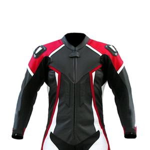 Combinaison de course personnalisable Veste de moto en cuir noir à la mode avec caractéristiques de protection imperméables Vêtements de sport cool - Product Image 3