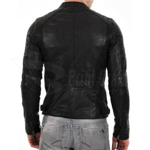 Chaqueta de Cuero para Hombre, Color Sólido, Gran Venta, Material Duradero, Cuello Alto, Chaqueta de Cuero de Invierno para Hombre - Product Image 4