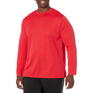 T-shirt décontracté pour homme de haute qualité, col rond, manches longues, motif uni, logo personnalisé imprimé numériquement - Product Image 1