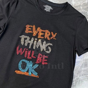 เสื้อยืดผ้าฝ้ายแท้ 100% ระบายอากาศดี ประดับเพชรเทียม สำหรับผู้ชาย สวมใส่สบายๆ ปรับแต่งได้ คุณภาพสูง สำหรับผู้ใหญ่ ขายดีที่สุด - Product Image 3