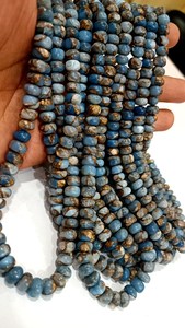 8mm Naturel Gris Huître Cuivre Turquoise Rondelle Pierres Précieuses Perles Plaine Pierre Lisse pour Bijoux 8 Pouces Longs Brins - Product Image 2