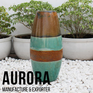 Pot de fleurs en céramique vietnamien fait main de haute qualité, finition émaillée, écologique, avec trou de drainage pour la décoration de jardin et de maison (usage privé) - Product Image 2