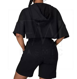 Conjuntos de Sudadera con capucha corta para mujer de último estilo con conjunto de precios asequibles con estilo de Pekín personalizado - Product Image 3