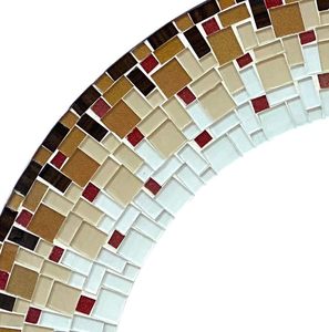 Luxury Handmade Metal <b>Mirror</b> Brown Blue Multicolored Modern Decorative Wall Art for Bathroom - Product Image 3