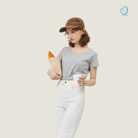 T-shirt U Tee de haute qualité conçu sur mesure pour femmes 100% coton Lady Collection Impression de broderie de logo personnalisé Fabriqué en Thaïlande