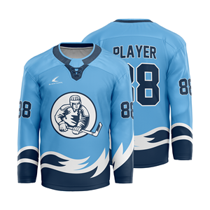 Jersey de hockey sobre hielo para adultos jóvenes al por mayor, MOQ bajo, Diseña tu propio uniforme de hockey sobre hielo hecho a medida con pantalones de concha - Product Image 4