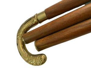 Antique Brass Designer Head Handle Vintage Style Wooden Walking Stick Cane 36" Unique Gift Item for elderly people - Product Image 3