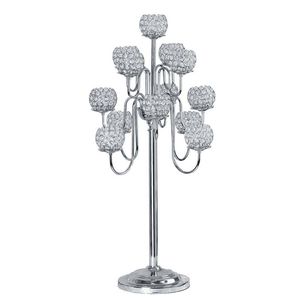 Modern <b>Silver</b> Three Arm Candelabra With Elegant Metallic Finish For Premium Home Decor Styling - Product Image 3