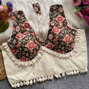 Festival Wear Ajrakh Khadi Coton Avec Shell Blouse Fabricant Et Fournisseur De Surat Au Taux Le Plus Bas - Product Image 2