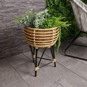 Handcrafted Design Rattan <b>Planter</b> Basket Indoor and Balcony Decoration Flower <b>Pots</b> Mini Plant Containers - Product Image 5