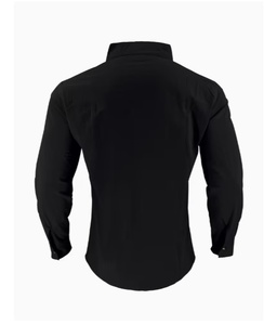 Chemises décontractées pour hommes, noires, à manches longues, boutonnées, tendance, pour le streetwear, le quotidien et les fêtes - Product Image 6