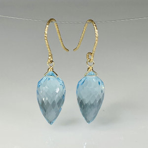 Boucles d'oreilles pendantes en argent sterling 925 plaqué or, style vintage, cadeau de mariage, avec cristaux de strass, forme pyramidale, sertissage en bézel, taille - Product Image 6
