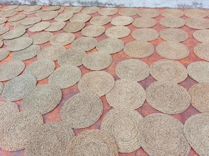 Natural Woven Water Hyacinth Placemats Seagrass Rattan Thick <b>Round</b> Anti-Slip Sleeve Dinner <b>Tablemat</b> carpet in viet nam - Product Image 6