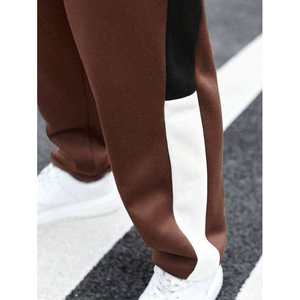 Chándal con capucha y cremallera completa para hombre, en bloques de color marrón, blanco y negro, con pantalones a juego, Trackstar OEM Private Label - Product Image 2