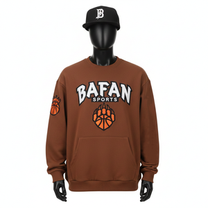 Sudadera Extra Grande para Hombre, Algodón Premium, Felpa, Marrón, Gruesa, Suave al Tacto, Logotipo Personalizado con Serigrafía, Sudadera Básica Extra Grande - Product Image 6