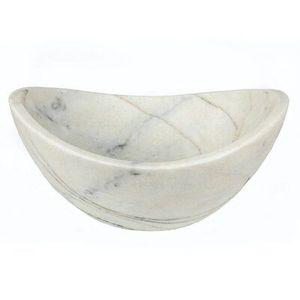 Tazón de mármol grande de gran tamaño decorativo para el hogar de calidad superior de diseño moderno más vendido de color blanco de exportador indio - Product Image 1