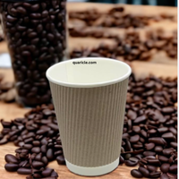 Gobelets en carton ondulé personnalisés et élégants pour boissons chaudes/froides, 100 % jetables, 4oz/6oz/9oz/12oz/16oz, pour fêtes, anniversaires, personnalisables