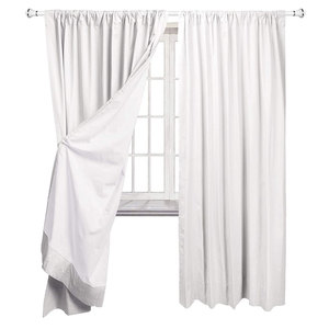 Cortina bordada para ventana, bordada, transparente, diseño de pluma, ojal - Product Image 5