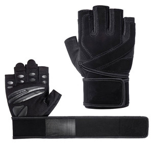 ถุงมือยกน้ำหนักหนังแบบไม่มีนิ้ว บุฟองน้ำ ทนทาน สำหรับทุกเพศ - Product Image 2