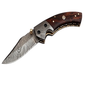 Cuchillo de bolsillo de acero damasco plegable, multifuncional, smk1188, hecho a mano, Sm, madera, Smk1188 PK - Product Image 1