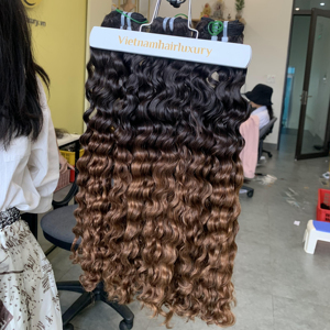 ชุดผมต่อแบบเรมี่ดิบที่ยังไม่ผ่านกระบวนการผม100% เวียดนามมีคุณภาพสูงลอนลึกลอนหลวมผมทอธรรมชาติลอน - Product Image 1