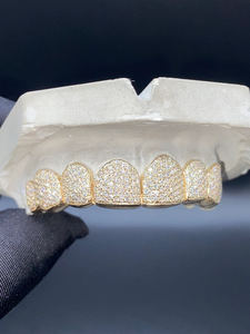 Unisex 18K Gold and 925 <b>Silver</b> Plated Diamond Grillz Iced Out White Gold Bridge Fine Body Jewelry for Fashion Lovers - Product Image 2