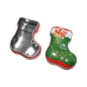 S Christmas Stocking Tinplate Food Gift Box for Candy and <b>Chocolate</b> Packaging - Product Image 4