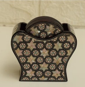 Dessous de verre en noyer Dessous de verre en résine d'os naturel Dessous de verre à thé en bois pour boissons Tapis et tampons de cuisine en noyer - Product Image 2