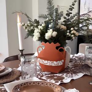 12 Uds florero centro <span class=keywords><strong>de</strong></span> mesa mexicano Blanco marrón papel Cajas <span class=keywords><strong>de</strong></span> Regalo terracota arcilla cerámica Cinco <span class=keywords><strong>De</strong></span> Mayo Decoración Para mesas - Product Image 4