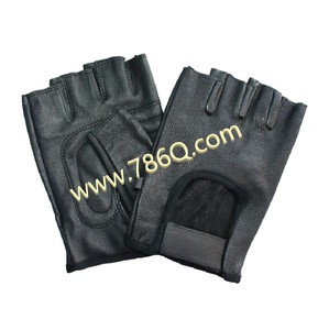 Gants de moto en cuir sans doigts Gants tactiques de sport avec demi-doigts durs - Product Image 1