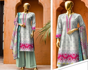 Haute Qualité Designer Dames Shalwar Kameez Élégant Pakistanais Soie Pelouse Costumes pour Femmes pour les Occasions de Fête - Product Image 1