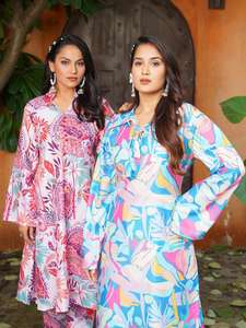 ชุดงานผ้าคอตตอนทอมืองานปักด้ายสวยงามและพิมพ์ลายเสื้อด้านบนและด้านล่างเย็บแบบเต็ม - Product Image 6