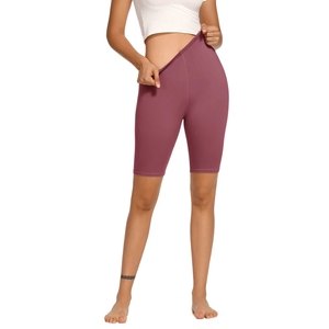 Color sólido suave mujer Fitness deportes Yoga mallas cortas entrenamiento integral Jog pantalones cortos de cintura alta - Product Image 2