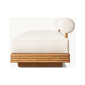 โซฟานอนกลางวันทำจากไม้สักกลางแจ้งพื้นต่ำดีไซน์หรูหราพร้อมเบาะหลังทรงกระบอก - Product Image 3